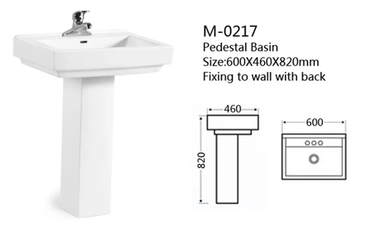 Sanitary ware wash hand ceramic bathroom free standing basins
