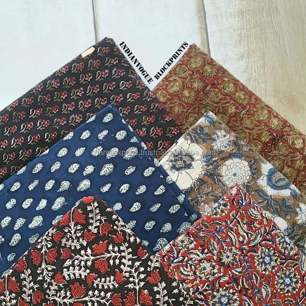 100 Pure Cotton Hand Block Printed Running Clothing Fabric From Jaipur