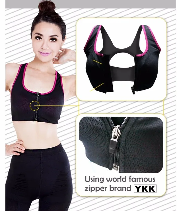 Professional High Quality Sport Zipper Bra Buy Sport Bra,High Quality
