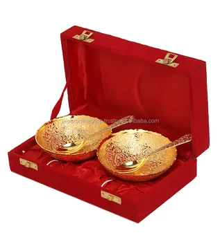 Navratri Gift Articles Gold Plated Dinnerware Set Buy Indian