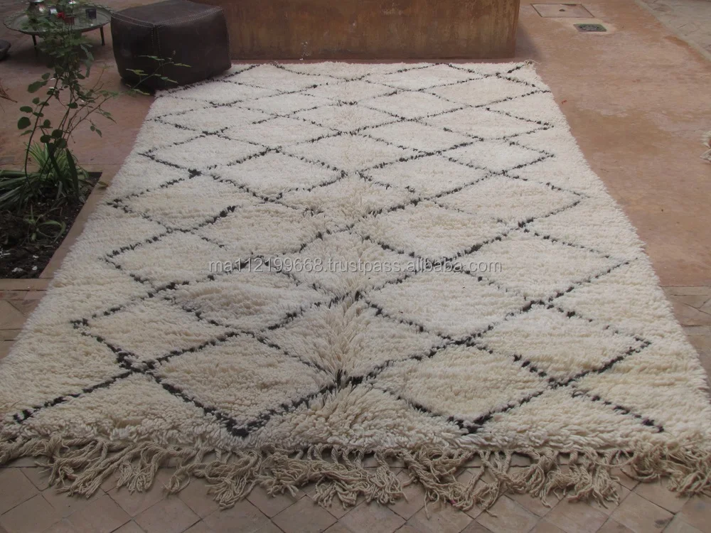 Handmade Authentic Moroccan Beni Ourain Rug Carpet Azilal