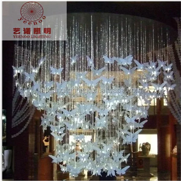 Fancy chandeliers for hotel lobby,decor led ceiling light fiber ...