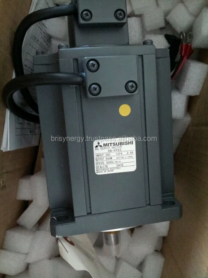 Mitsubishi Haff63 Ac Servo Motor Input 3ac 129v 3.6a Output 600w 3000r