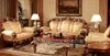 American antique style genuine leather solid wood sofa set design for living room furniture