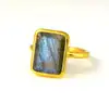 Big new Dashing Ring Natural Labradorite Grey Colour Peaceful Cool Trendy Hot Ring