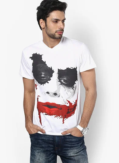 printed v neck t shirts