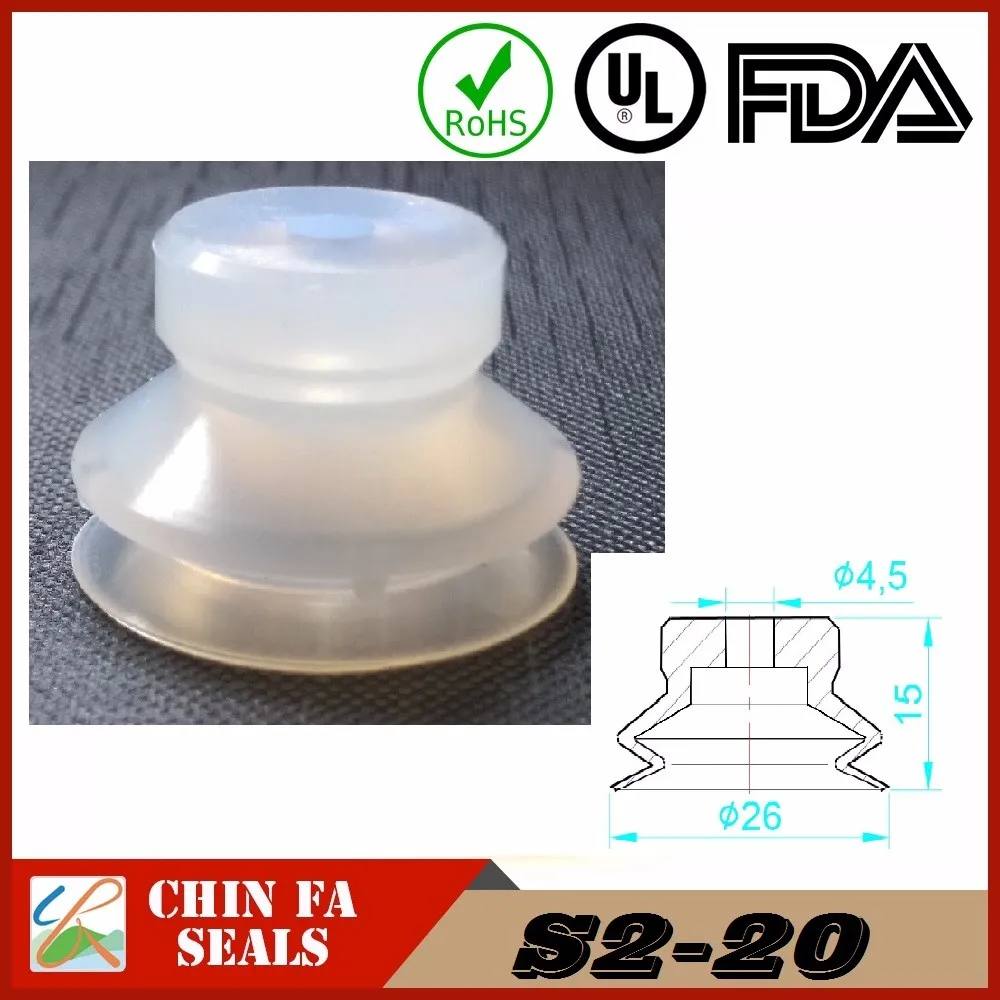 Translucent S220 Silicone Rubber Highly Conductive Vacuum Suction Pad