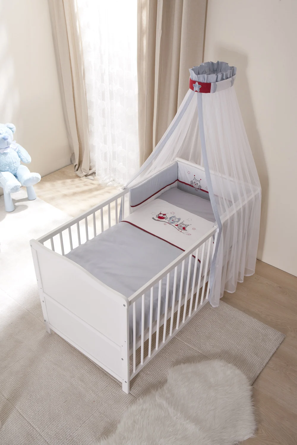 White Vintage Baby Cot Crib To Adult Baby Junior Bed Pine 