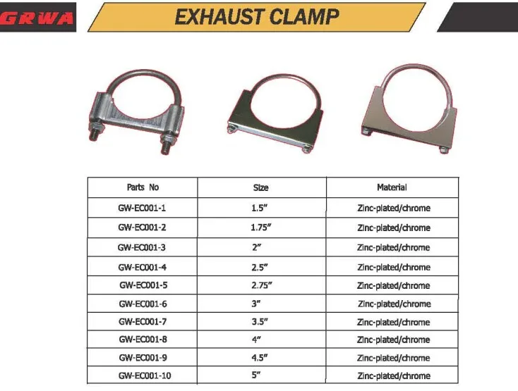 3.5" Inch Exhaust Muffler Clamp U Clamp U Bolt - Buy Heavy Duty Pipe U