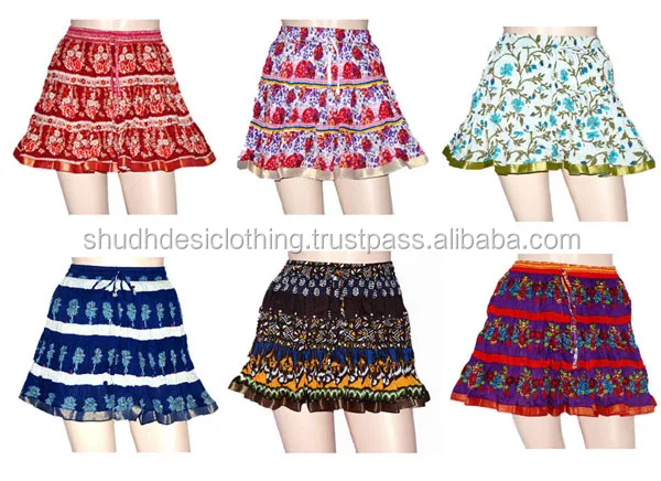 Sale !!!! Indian Designer Mini Skirts - Buy Indian Block Print ...