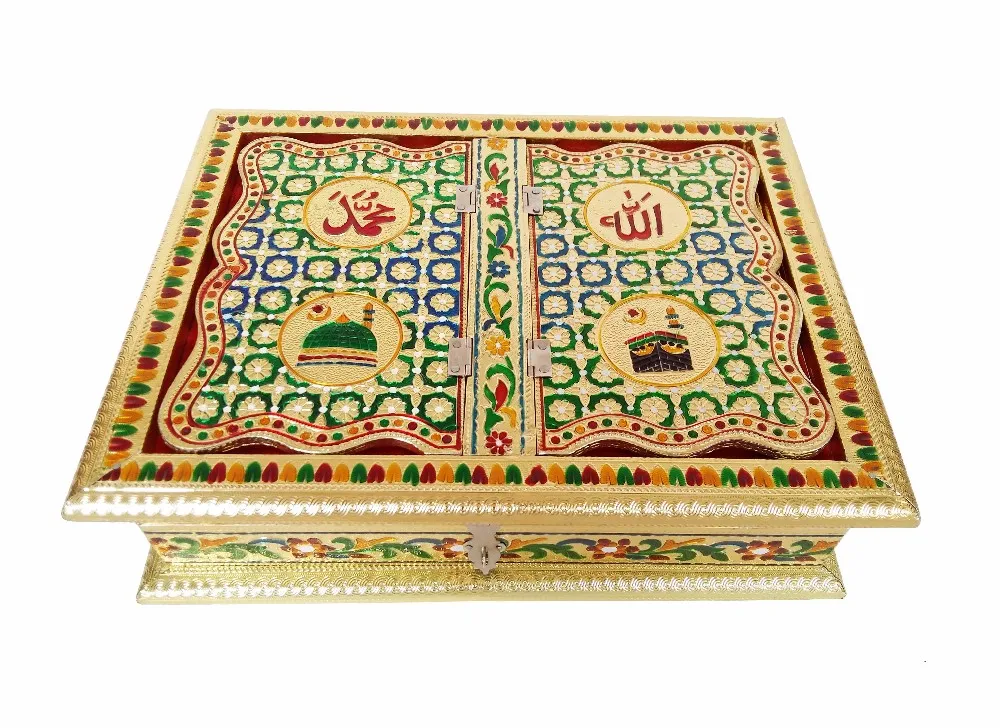 Meenakari Decorated Rehal Holy Quran Book Stand-book Box Wooden ...