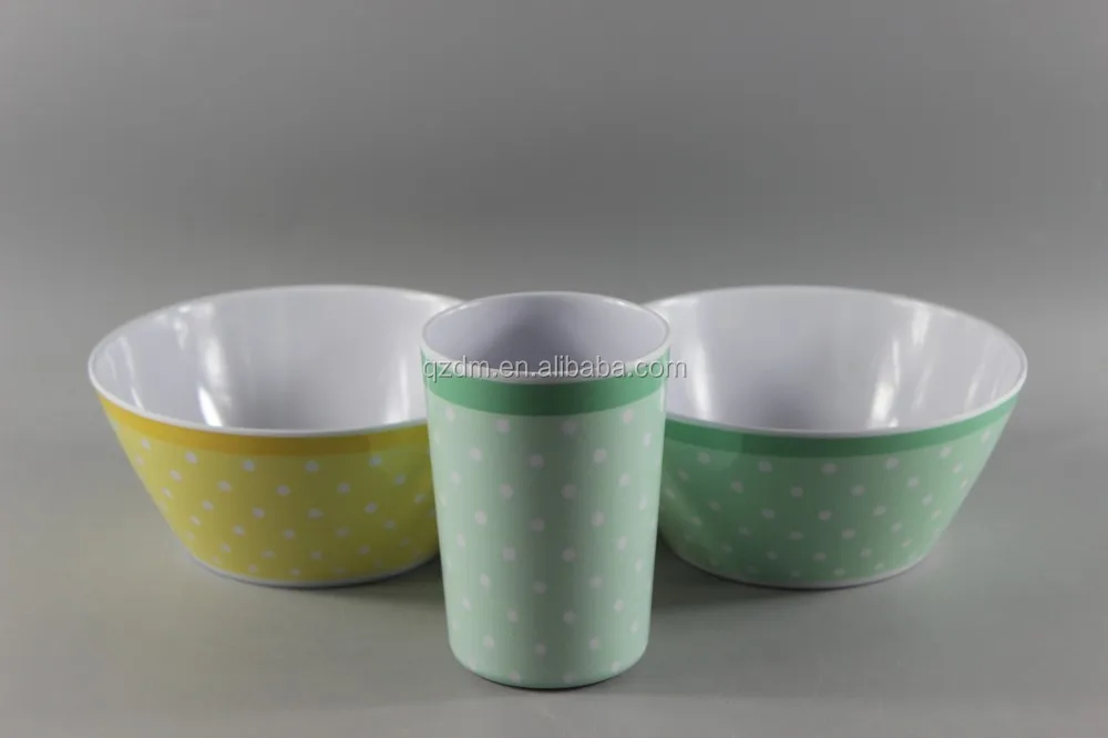 Food Grade Melamine Drinking Cup And Salad Bowl Set