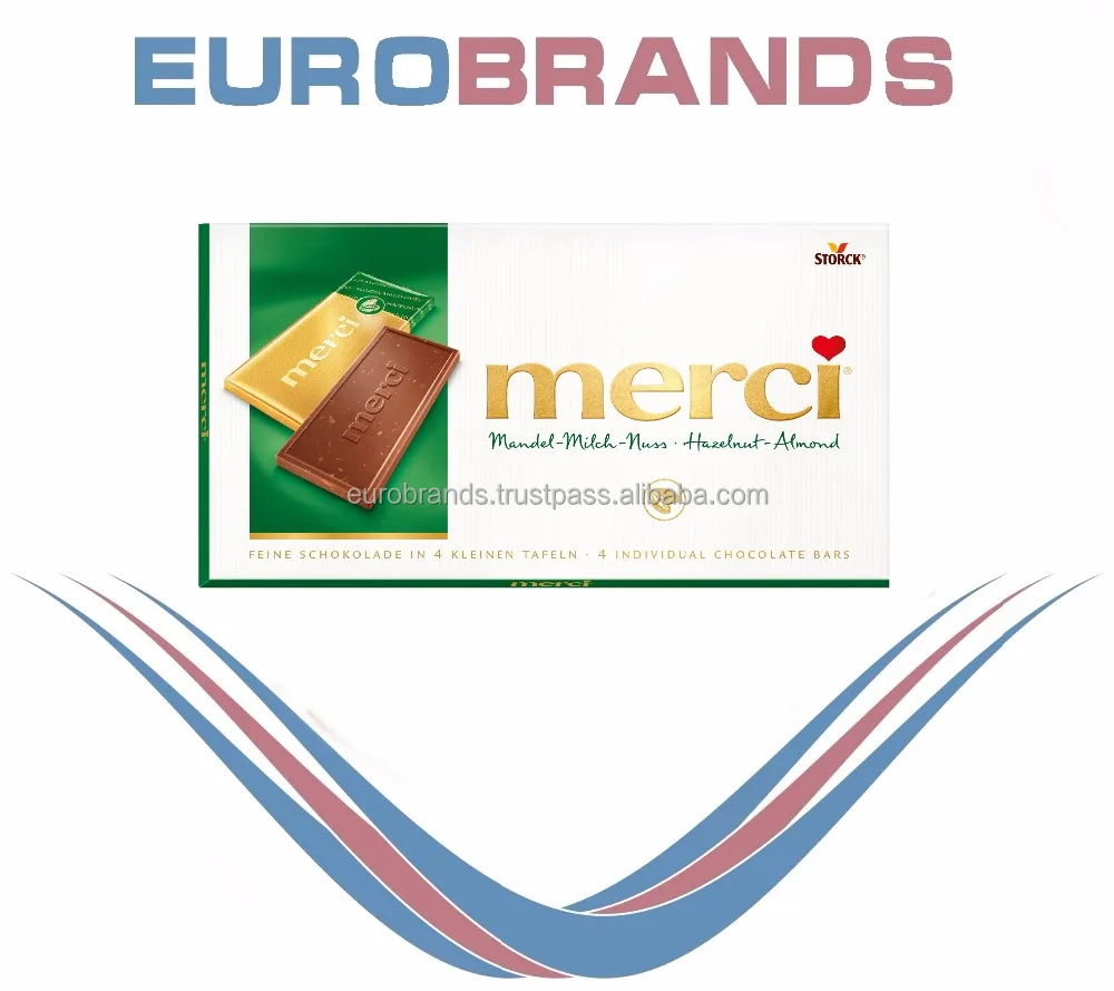Storck Merci Tafelschokolade Mandel Milch Nuss Tray 100g View