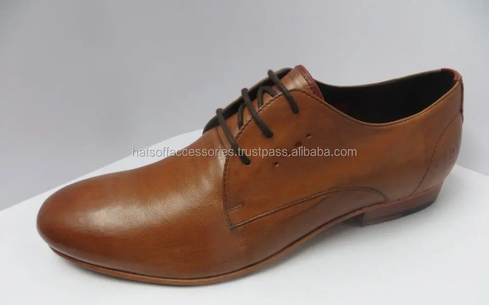 Formal Tan Genuine men's Leather Shoe With Leather Sole