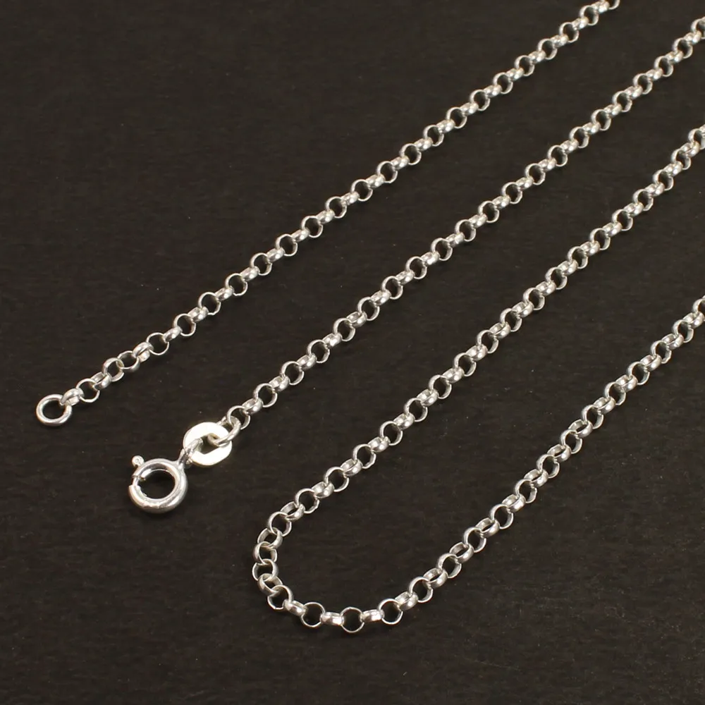 批发2毫米 925 纯银首饰项链 rolo chain 18英寸 46厘米