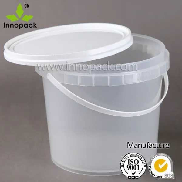 clear plastic bucket