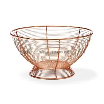 copper coloured fruit basket