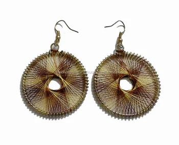 Thread Wrapped Wire Earrings - Buy Earrings Designs 