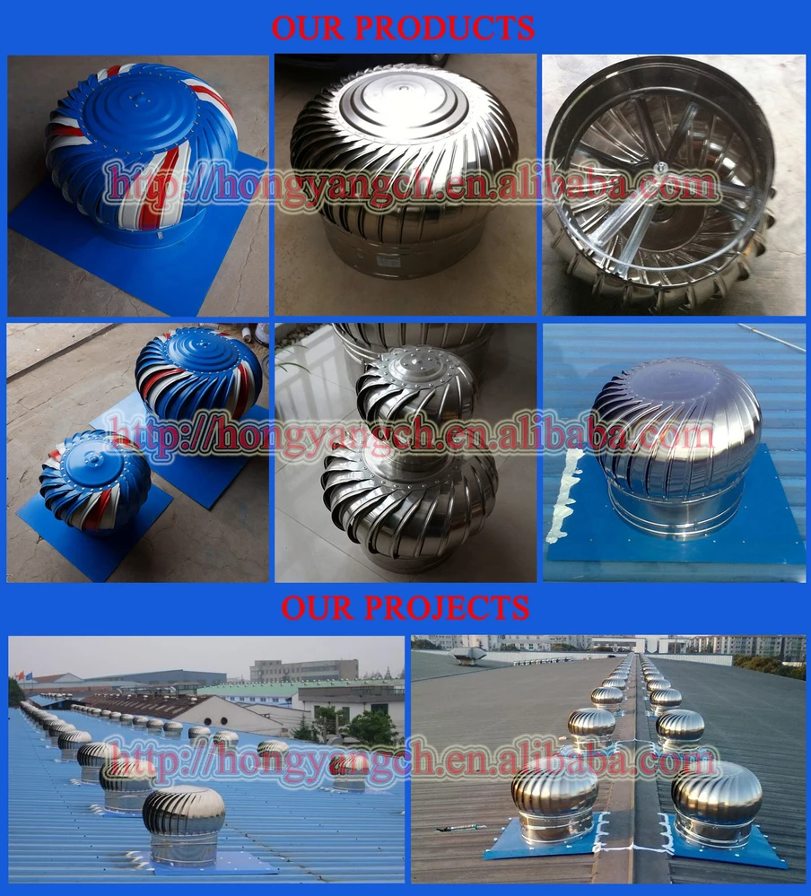 HY WWP Motorless Turbine Exhaust Fan for Roof Ventilation