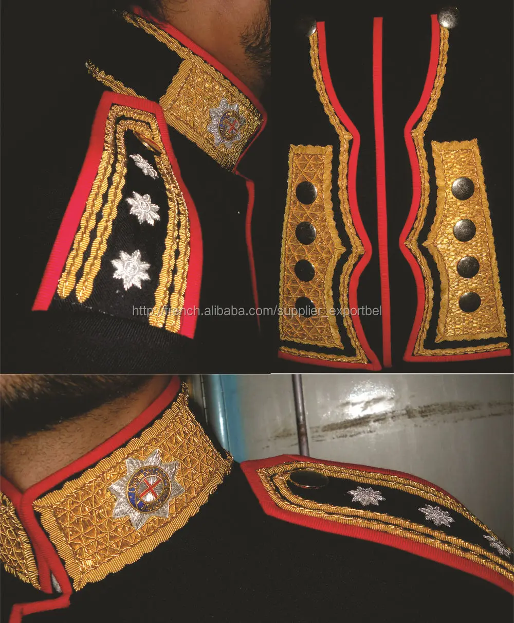 Braided & Embroidered Military Jacket Uniform Buy Pipe Band Uniform,Military Band Uniform,Band