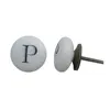 Handmade Alphabet White and Black Ceramic Door Knob Ceramic Cabinet Knob