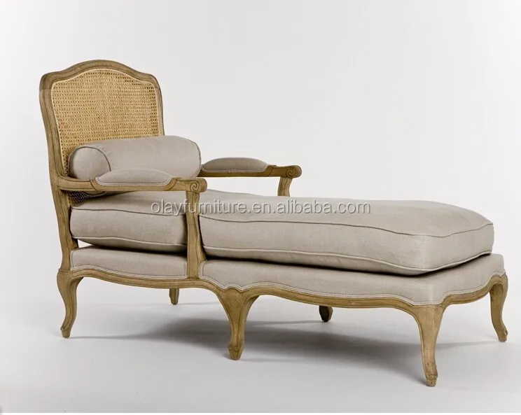 French Country Chaise Longue Antique Sofa Clic Long Chair Lounge Wooden Back Product