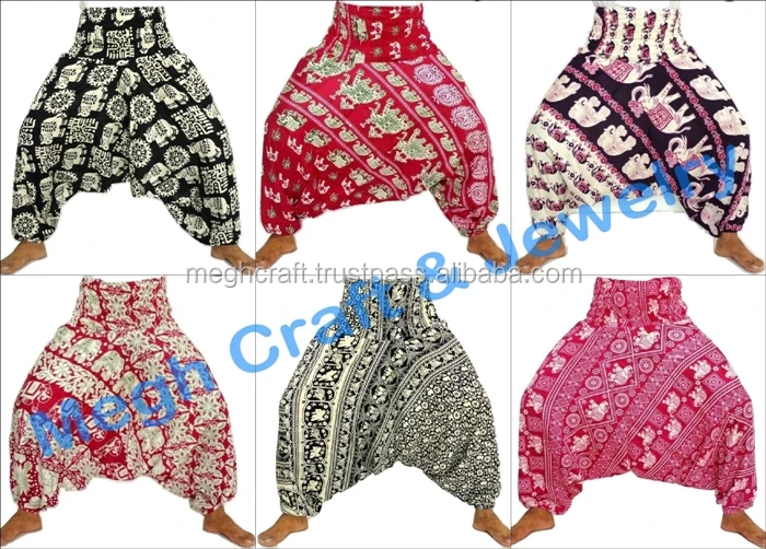 Pantalon Harem Hippie Gypsy Ali Baba, Coton Indien Rose Bébé, Taille Unique Femme