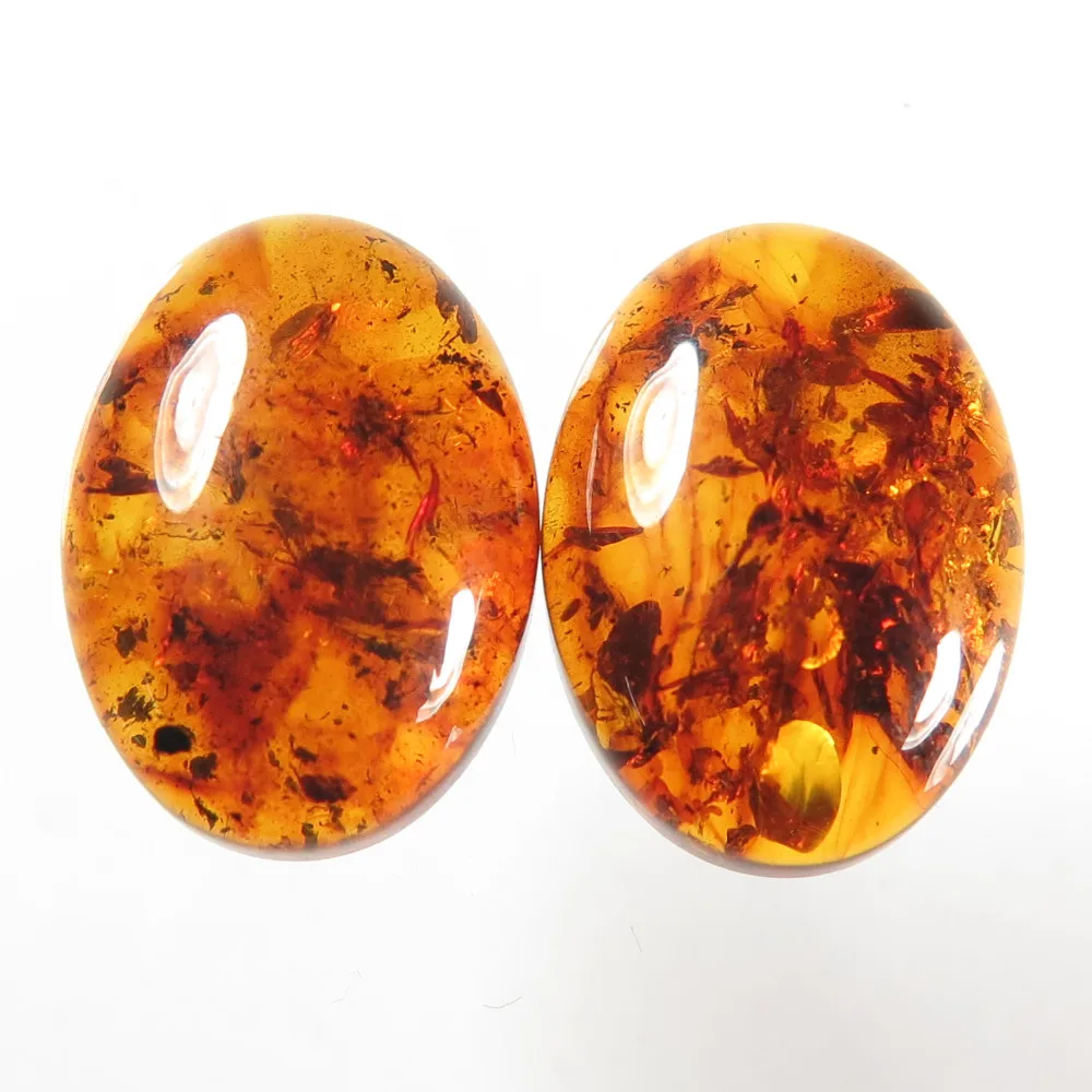 24 Natural Baltic Amber Cabochons – 5mm Round, Brown, Heated, Set Of 24