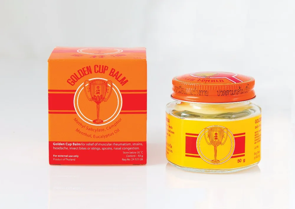 Golden Cup Balm 50gram Thai Balm Massage Tiger Balm Ointment Pain