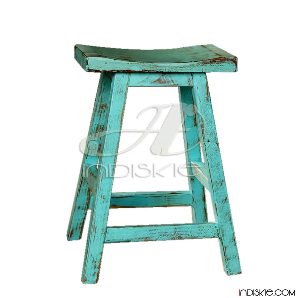 Turquoise Teak Wood Bar Stools Turquoise Teak Wood Bar Stools Reclaimed Oak Stool Product On Alibaba