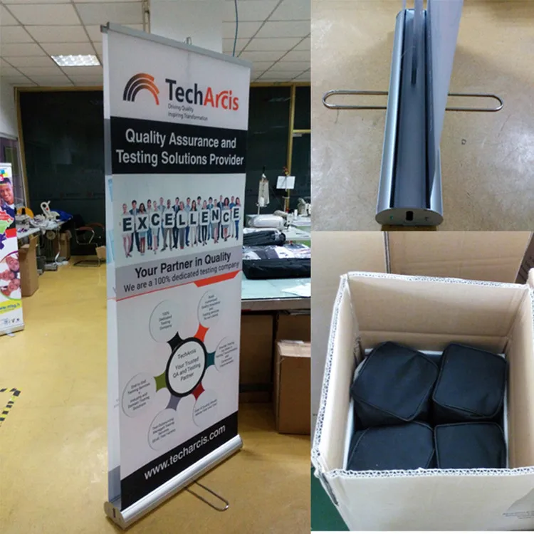 Tj Printing Pull Up Banner Aluminium Frame Roll Banner Stands
