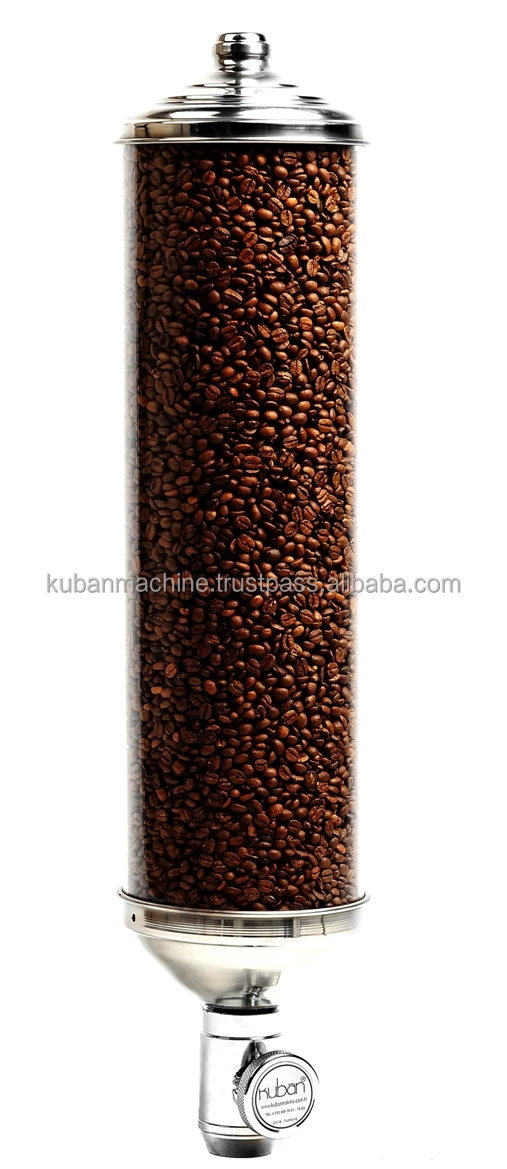 Cylindrical Wall Mounted Coffee Bean Dispenser Silo Wall Mounted
