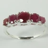 925 Sterling Silver Genuine RUBY Faceted Gemstones Fabulous All Ring Size