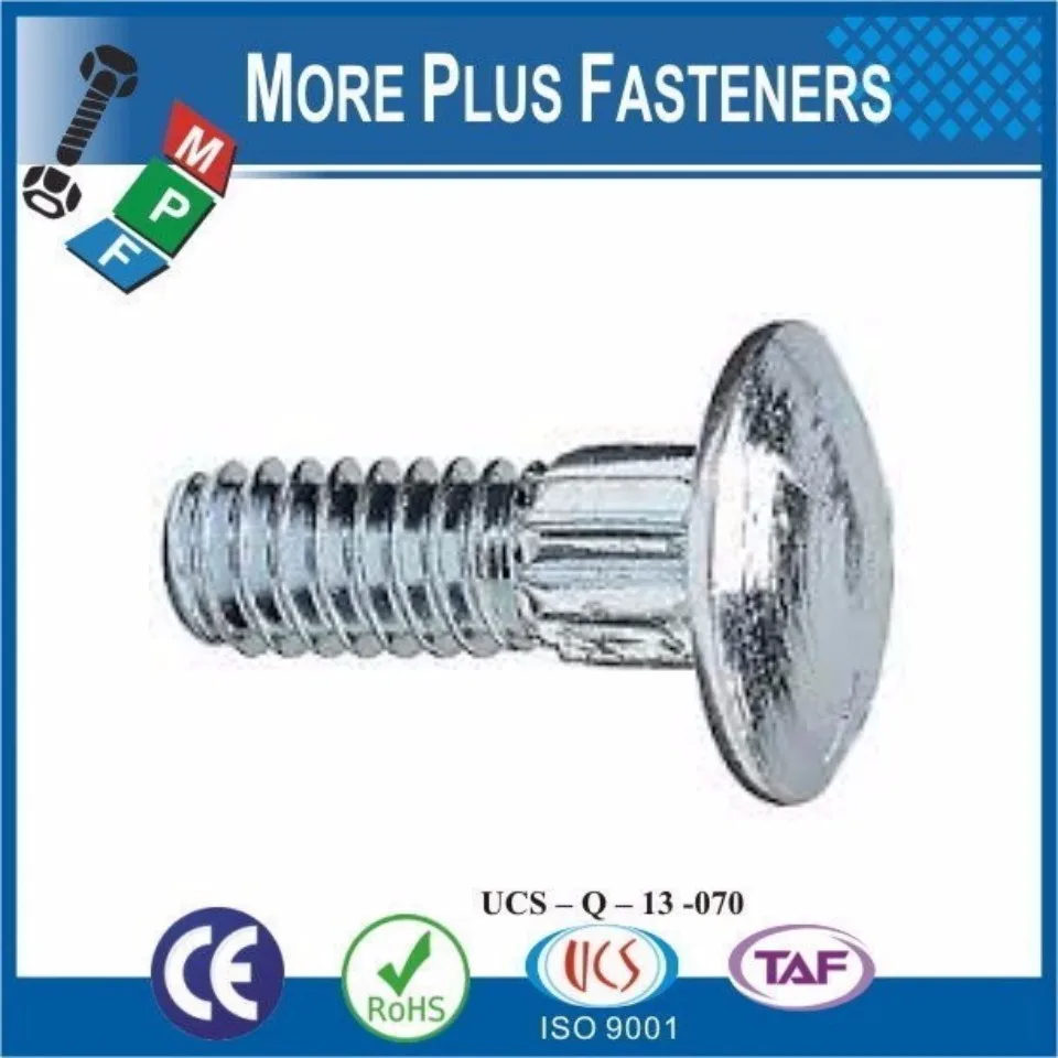 Made In Taiwan Round Head Ribbed Neck Carriage Bolt Black Phosphate