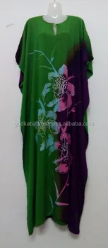 green purple combination dress