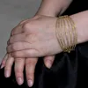 Diamond Heavy Jewelry Solid 18k Yellow Gold Cage Bangle