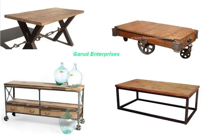 Mobiliario Industrial café, comedor, consola de mesa puesta, mobiliario