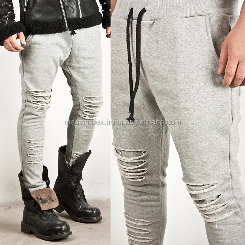 distressed joggers mens