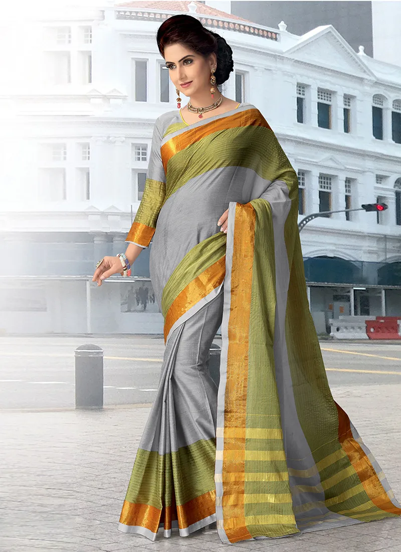 Color Combination South Indian Cotton Silk Saree Buy
