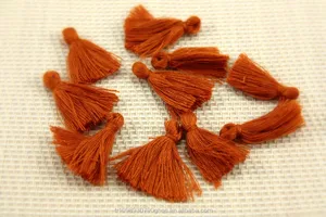 Mini Tassels, 2,5cm Cotton Tassels, Tiny Short Cotton Tassels, Caramel Cotton Tassel, Handmade Mini Tassels, Mini Cotton Tassle