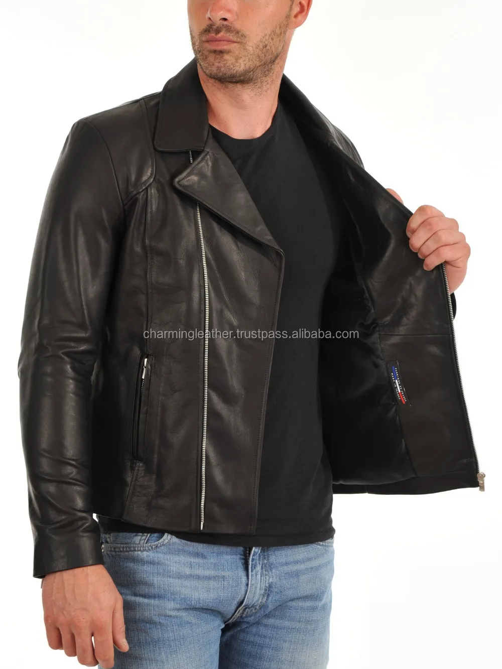 2015 Fashion Men Leather Pu Genuine Cheap Faux Men Leather Jacket With High Quality For Men