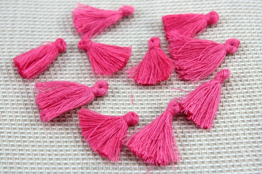 Mini Tassels, 2,5cm Cotton Tassels, Tiny Short Cotton Tassels, Pink Cotton Tassel, Handmade Mini Tassels, Mini Cotton Tassle