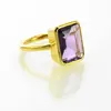 Amethyst Octagon Gemstone Prong Set Ring