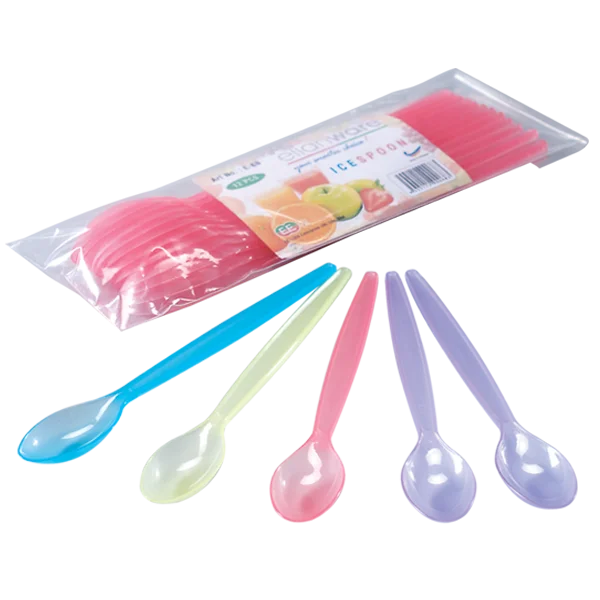 Clear Plastic Reusable Ice Spoon Cool Drink Spoon Ice Cream Spoon (12