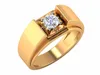 Fashion For Pop Style Love Shiny Diamond 14kt Yellow Gold IGI Certified Solitaire For wedding Lovely gift Men Ring