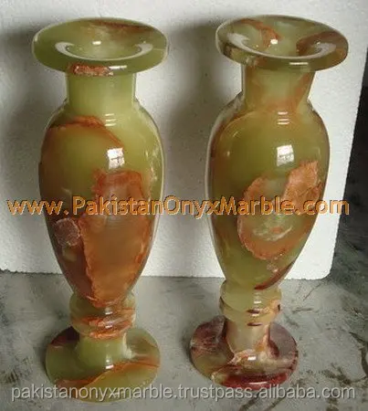 Beautiful Dark Green Onyx Flower Vases