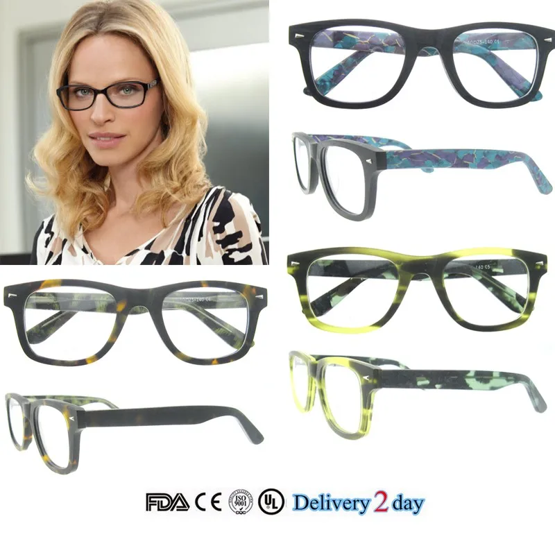 Eyewear Fashion Acetate Optical Frame With Spring Hinge Women Green