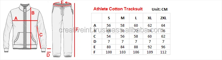 adidas tracksuit size guide