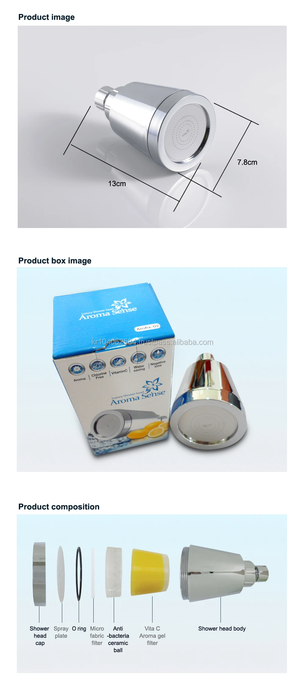 Arofix02 / Aroma Sense / Chlorine Free/ Vitamin C/ Water Saving/ Negative Ion Shower Head Buy