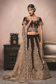 wine colour lehengas